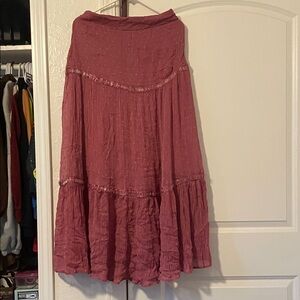 Free People Dusty Rose A-Line Skirt